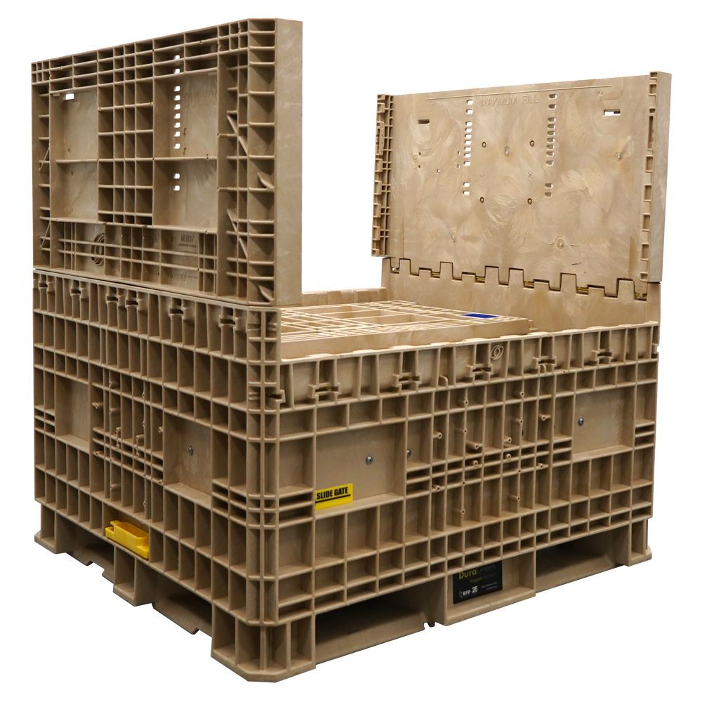 DuraGreen 45" x 48" x 50" Beige Hopper Bottom - Large Granular Products - Image 8