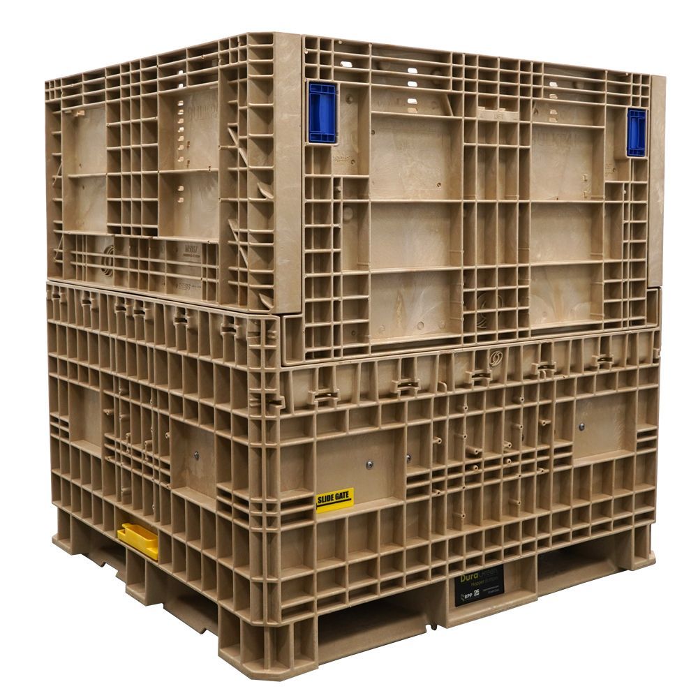DuraGreen 45" x 48" x 50" Beige Hopper Bottom - Large Granular Products - Image 6