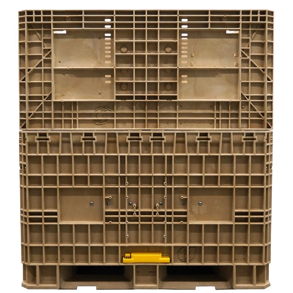 DuraGreen 45" x 48" x 50" Beige Hopper Bottom - Large Granular Products - Image 5