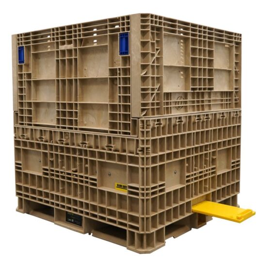 DuraGreen 45" x 48" x 50" Beige Hopper Bottom - Large Granular Products