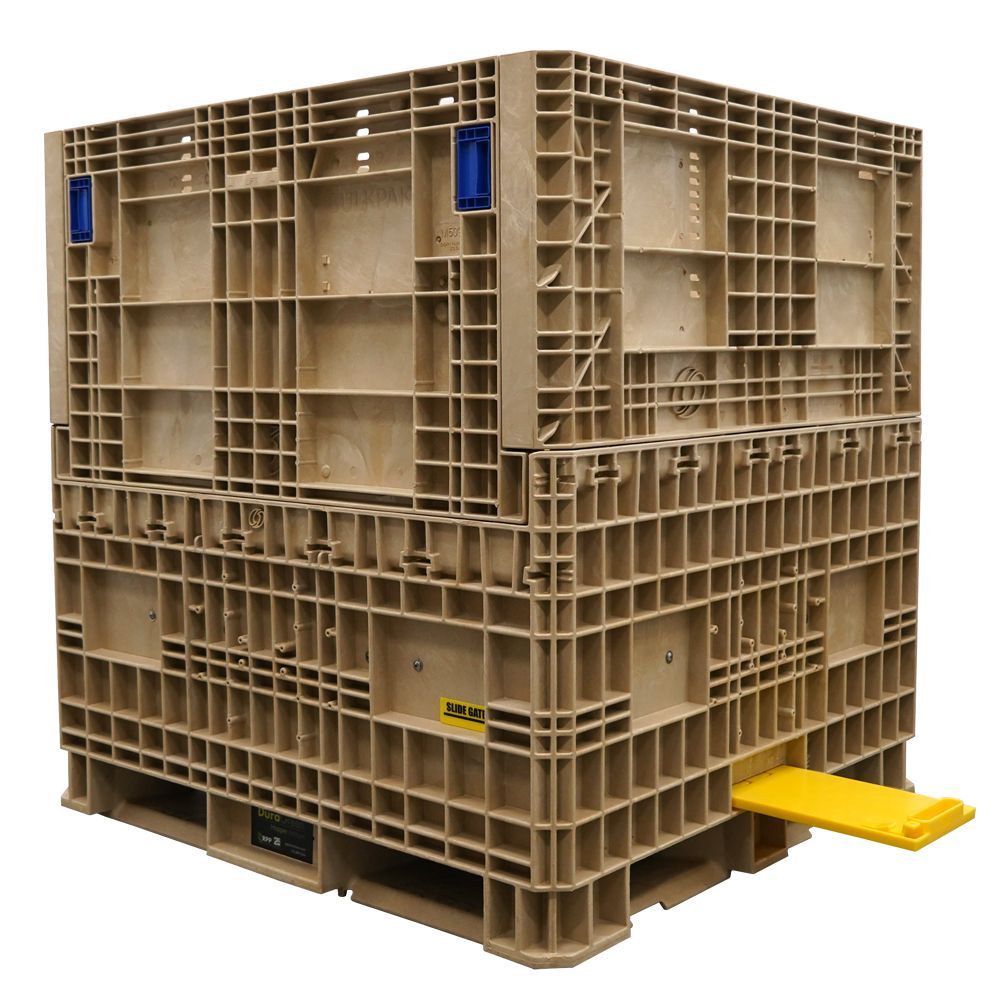 DuraGreen 45" x 48" x 50" Beige Hopper Bottom - Large Granular Products