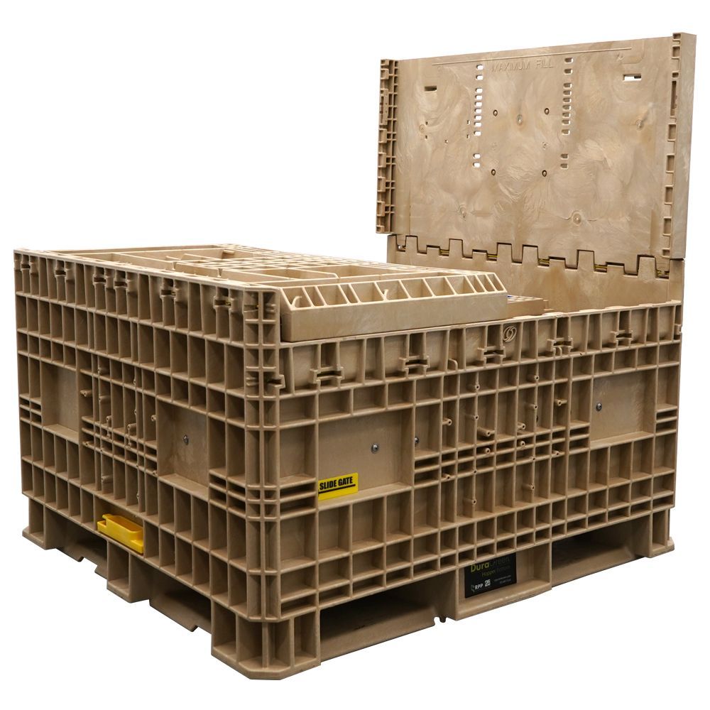 DuraGreen 45" x 48" x 50" Beige Hopper Bottom - Large Granular Products - Image 9