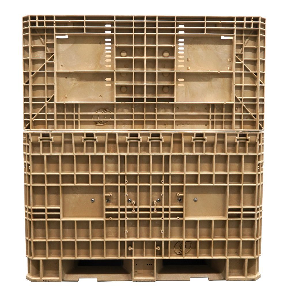 DuraGreen 45" x 48" x 50" Beige Hopper Bottom - Large Granular Products - Image 4