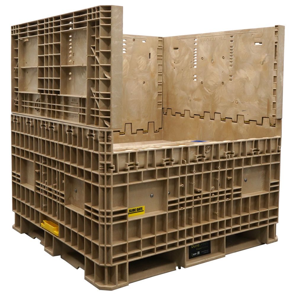 DuraGreen 45" x 48" x 50" Beige Hopper Bottom - Large Granular Products - Image 7