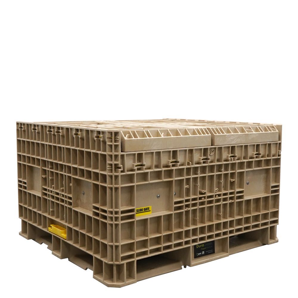 DuraGreen 45" x 48" x 50" Beige Hopper Bottom - Large Granular Products - Image 10